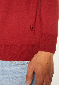 Pull col camionneur avec logo en laine mérinos - Ryan