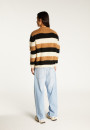 Tricolor striped round-neck mohair sweater - Fox