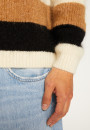 Tricolor striped round-neck mohair sweater - Fox