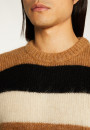 Tricolor striped round-neck mohair sweater - Fox