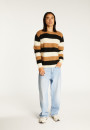 Tricolor striped round-neck mohair sweater - Fox