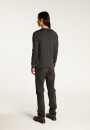 Round-neck merino wool sweater with rolled finishes