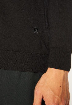 Gilet zippé avec logo en laine mérinos