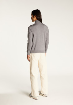 Turtleneck sweater with logo in merino wool - Enzo