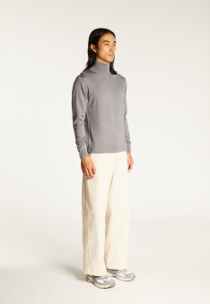 Turtleneck sweater with logo in merino wool - Enzo