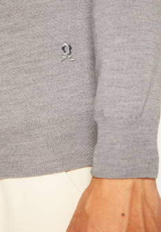 Turtleneck sweater with logo in merino wool - Enzo