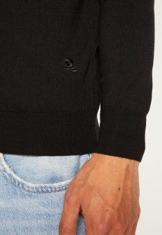 Gilet boutonné avec logo en laine mérinos - Etienne
