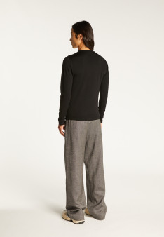 Wool sweater with Tunisian collar - Bono