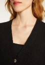 Cardigan en col V en laine et soie