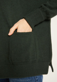 Buttoned V-neck cardigan with cashmere pockets - Achille