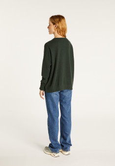Buttoned V-neck cardigan with cashmere pockets - Achille
