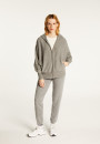 Zipped hoodie with batwing sleeves in recycled cashmere and wool - Albin