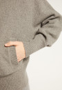 Zipped hoodie with batwing sleeves in recycled cashmere and wool - Albin