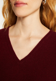 Loose sweater with slits in recycled cashmere and wool - Darius