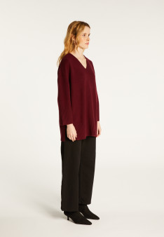 Loose sweater with slits in recycled cashmere and wool - Darius