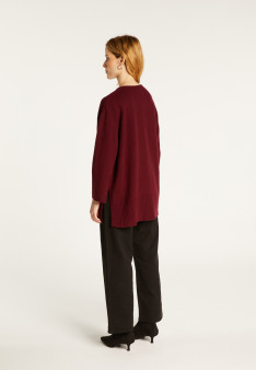 Loose sweater with slits in recycled cashmere and wool - Darius