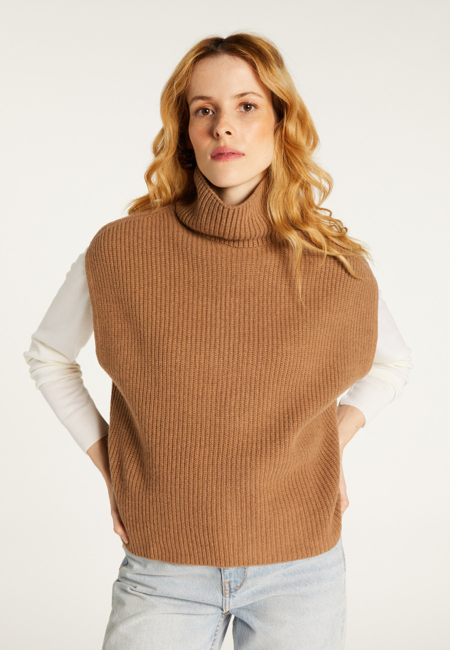 Sleeveless high-neck sweater in recycled cashmere and wool - Dalya Sleeveless high-neck sweater in recycled cashmere and wool - Dalya
