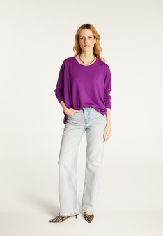 Loose-fitting merino wool round neck sweater - Azel