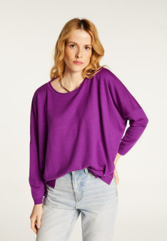 Loose-fitting merino wool round neck sweater - Azel