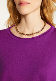 Loose-fitting merino wool round neck sweater - Azel
