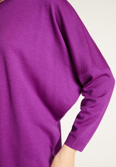 Loose-fitting merino wool round neck sweater - Azel