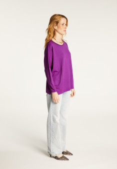 Loose-fitting merino wool round neck sweater - Azel