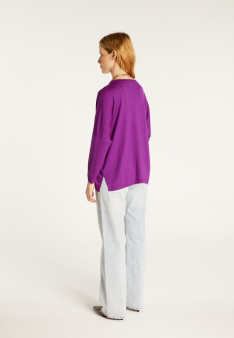 Loose-fitting merino wool round neck sweater - Azel