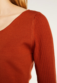 Pull col rond en laine mérinos maille fine - Altesa