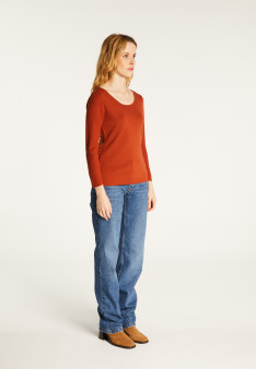 Pull col rond en laine mérinos maille fine - Altesa