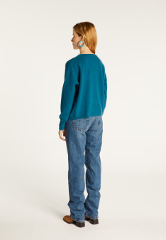 Short cashmere V-neck sweater with pockets - Balba