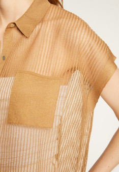 Short-sleeved blouse with iridescent effect - Stacy
