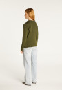 Buttoned t-shirt in cashmere bamboo round neck in fine knit - Aelia