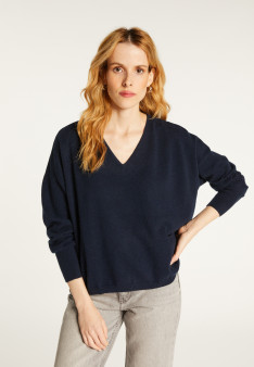 Short cashmere sweater with pocket - Balba