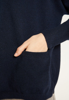 Short cashmere sweater with pocket - Balba