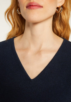 Short cashmere sweater with pocket - Balba