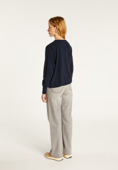 Short cashmere sweater with pocket - Balba