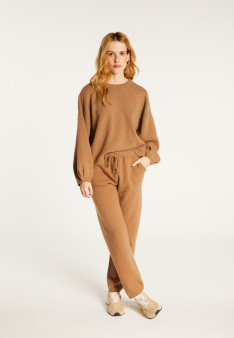 Joggers with pockets in recycled cashmere and wool - Anka