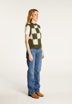 Openwork sleeveless wool cocoon sweater - Geva