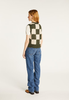 Openwork sleeveless wool cocoon sweater - Geva