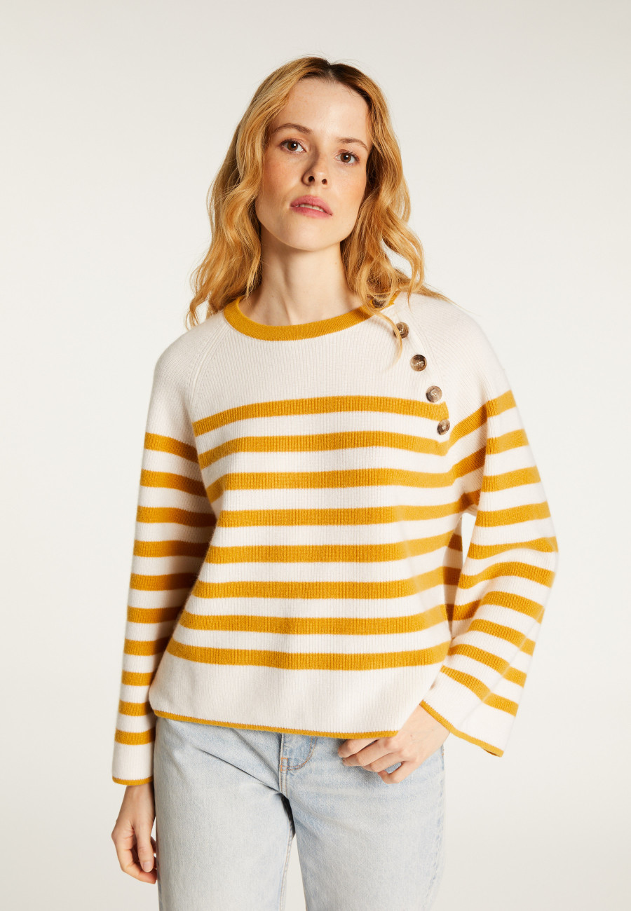 Pull marinière en cachemire à manches ample - Gaelle Pull marinière en cachemire à manches ample - Gaelle