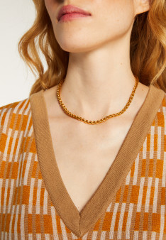 Sleeveless V-neck patterned sweater - Ganael