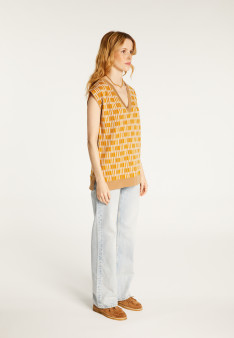 Sleeveless V-neck patterned sweater - Ganael