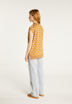 Sleeveless V-neck patterned sweater - Ganael