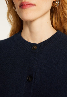 Cashmere round neck buttoned cardigan - Ari