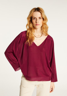 V-neck pullover in Fil Lumière® Delly