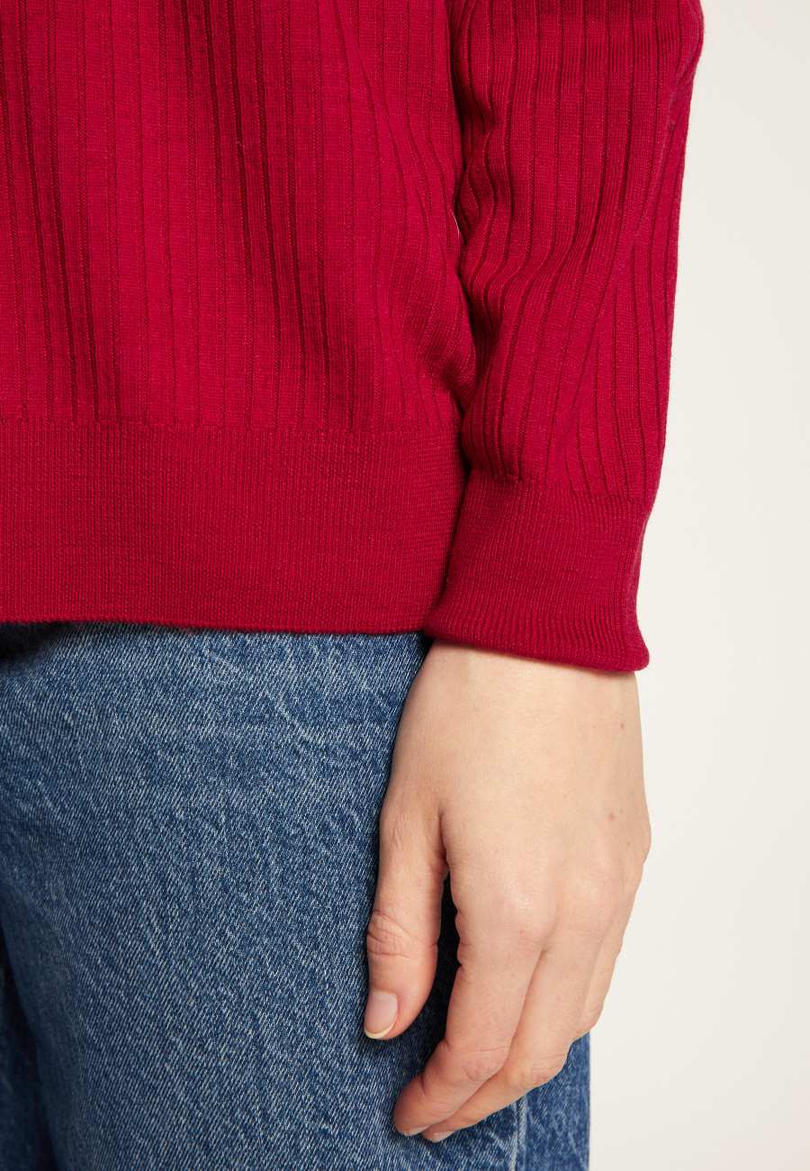 Pull oversize à côtes en laine pour femme Pull oversize à côtes en laine pour femme
