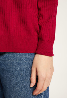 Pull oversize à côtes en laine pour femme