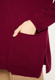V-neck cashmere sweater with side slits - Accacia