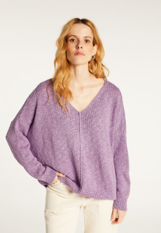 Loose cotton and linen jumper - Thalie