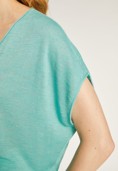 T-shirt col V en lin flammé - Larra